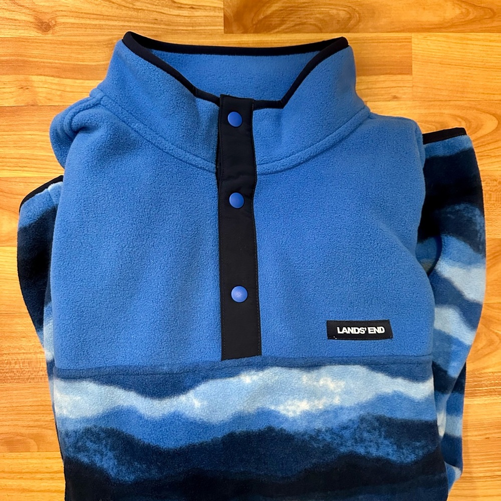 Men’s Lands' End Blue Fleece Pullover